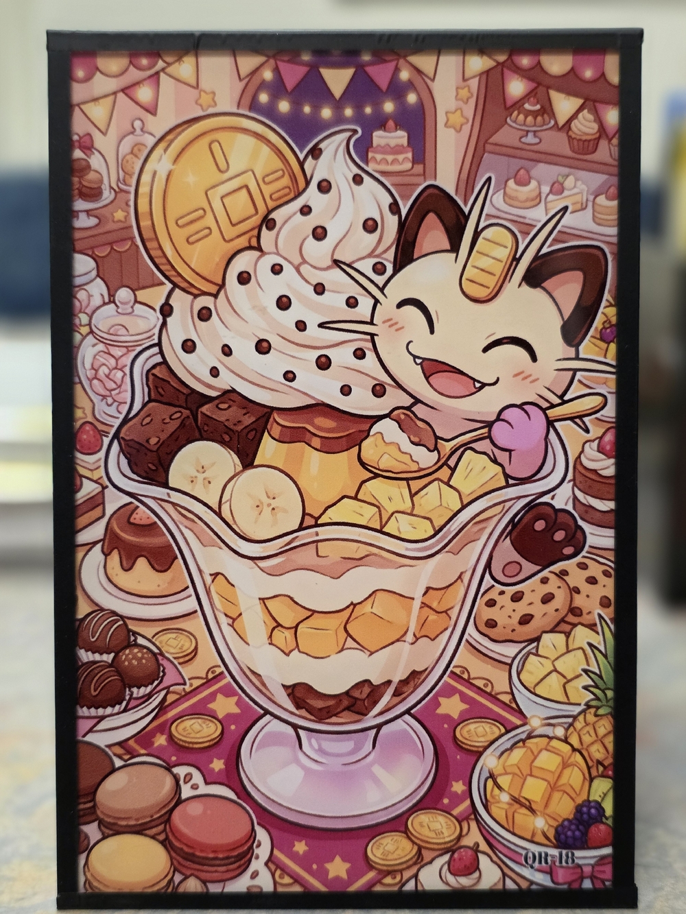 Pokemon Meowth Dessert Parfait Art Board
